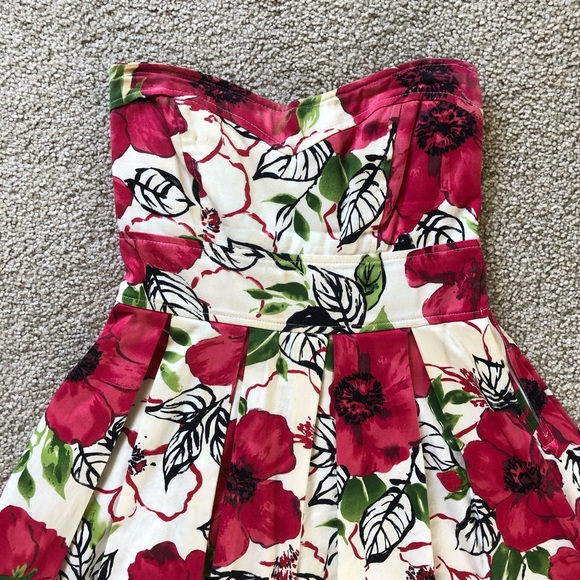 Eva Rose Strapless Empire Waist Floral Dress - Picture 2 of 3